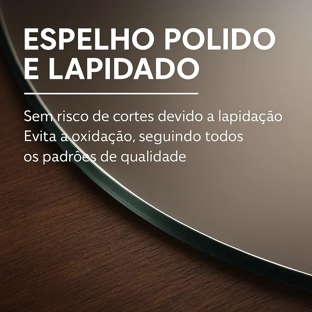 Espelho Orgânico de Chão/Parede Gigante 170x70cm com LED Touch Screen - Vivare Premium [Luz Quente/Fria]
